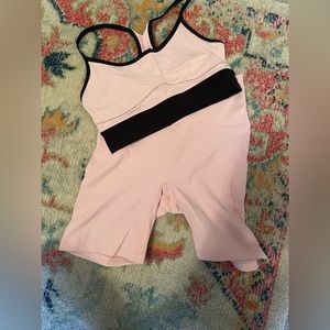 Solid and striped workout set